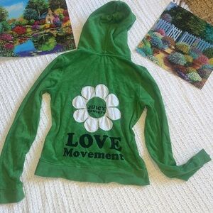 Juicy Couture Rare bright green terry sweatshirt hoodie love movement M fit szS